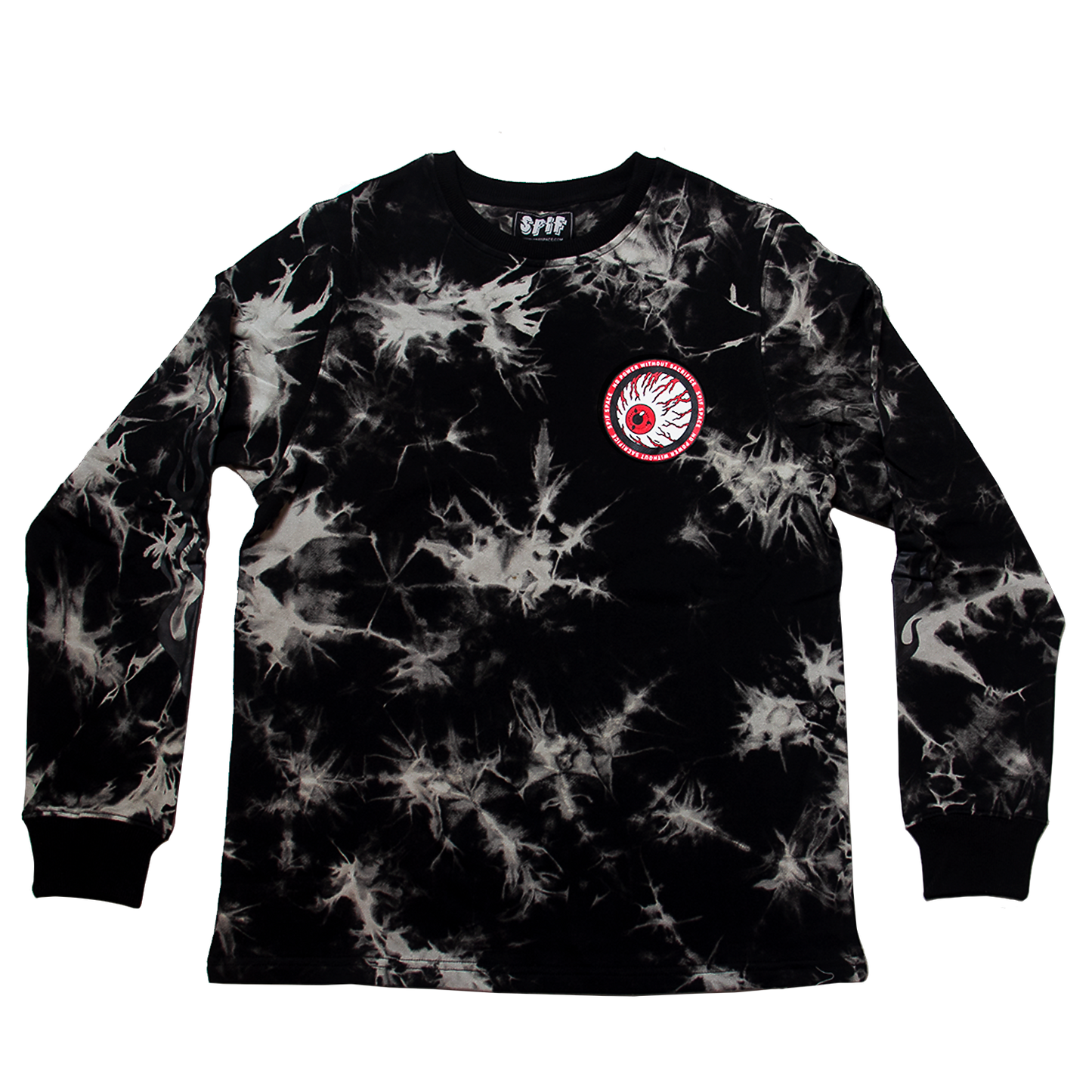 Black Flame Tie-Dye Crewneck Sweater