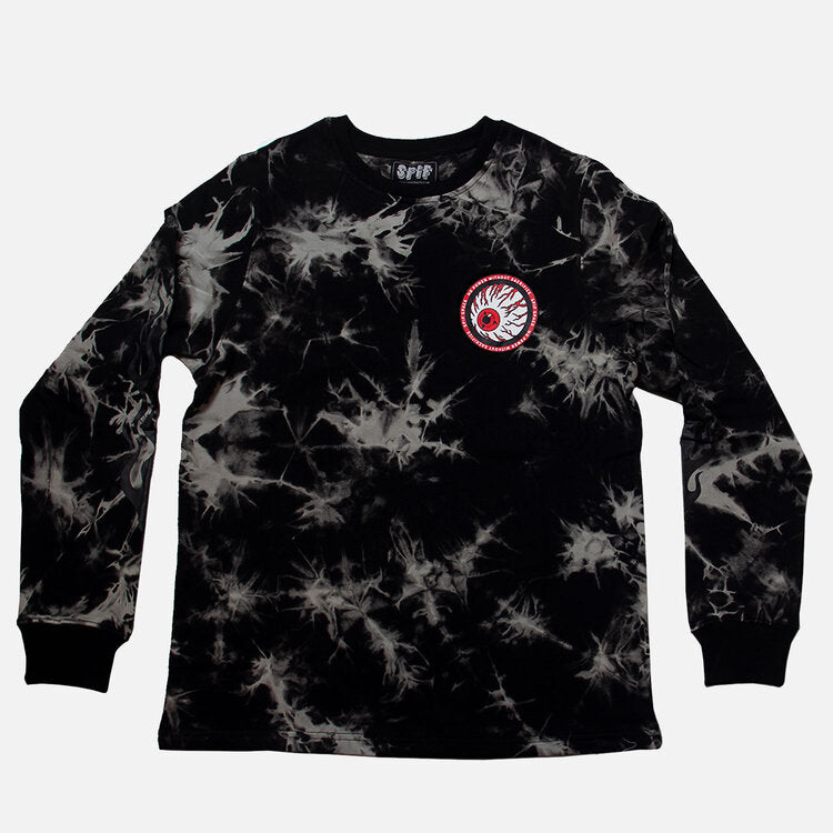 Black Flame Tie-Dye Crewneck Sweater