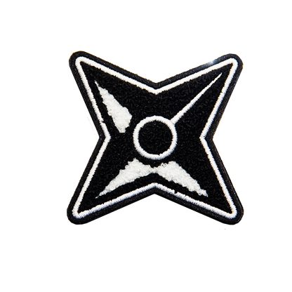 SHURIKEN CHENILLE PATCH (Hook Backing)